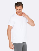 Men's Crew Neck T-Shirt - Hvid - Side | Boody Basic