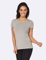 Women's Crew Neck T-Shirt - Grå - Front | Boody Basic