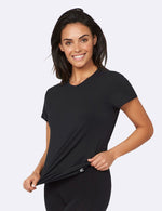 Women's Crew Neck T-Shirt - Sort - Side | Boody Basic